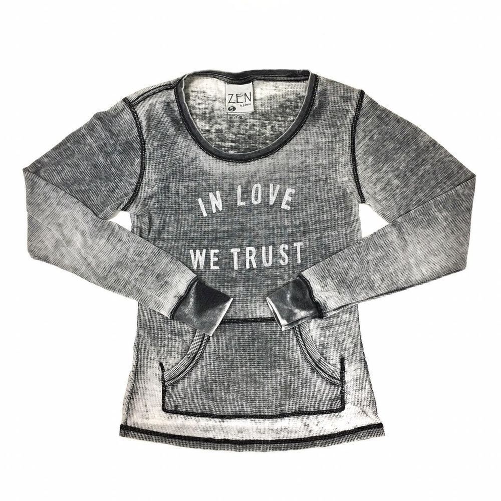 zen distressed light thermal pullover